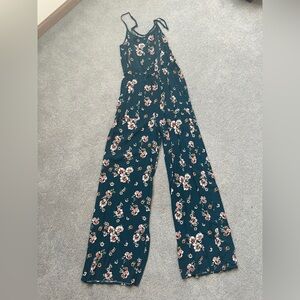 Xhilaration Floral Jumpsuit - Dark Blue